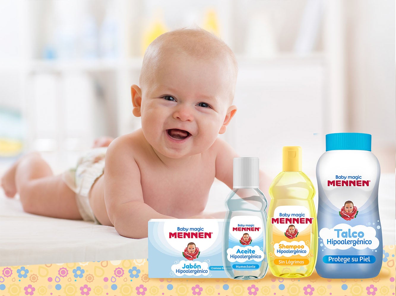 Bebé con productos Mennen